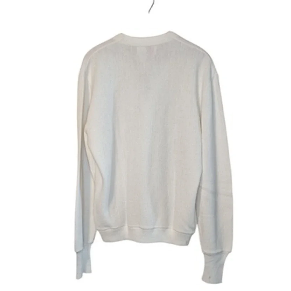 Jantzen Cardigan Sweater Mens Large White V Neck Button Front‎ Made in USA Golf